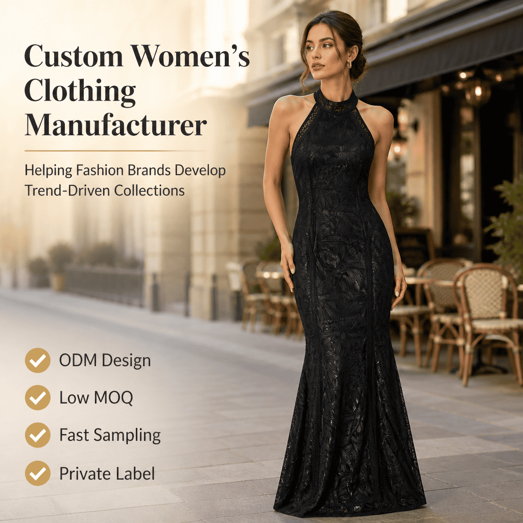 Black Lace Maxi Dress Manufacturer
