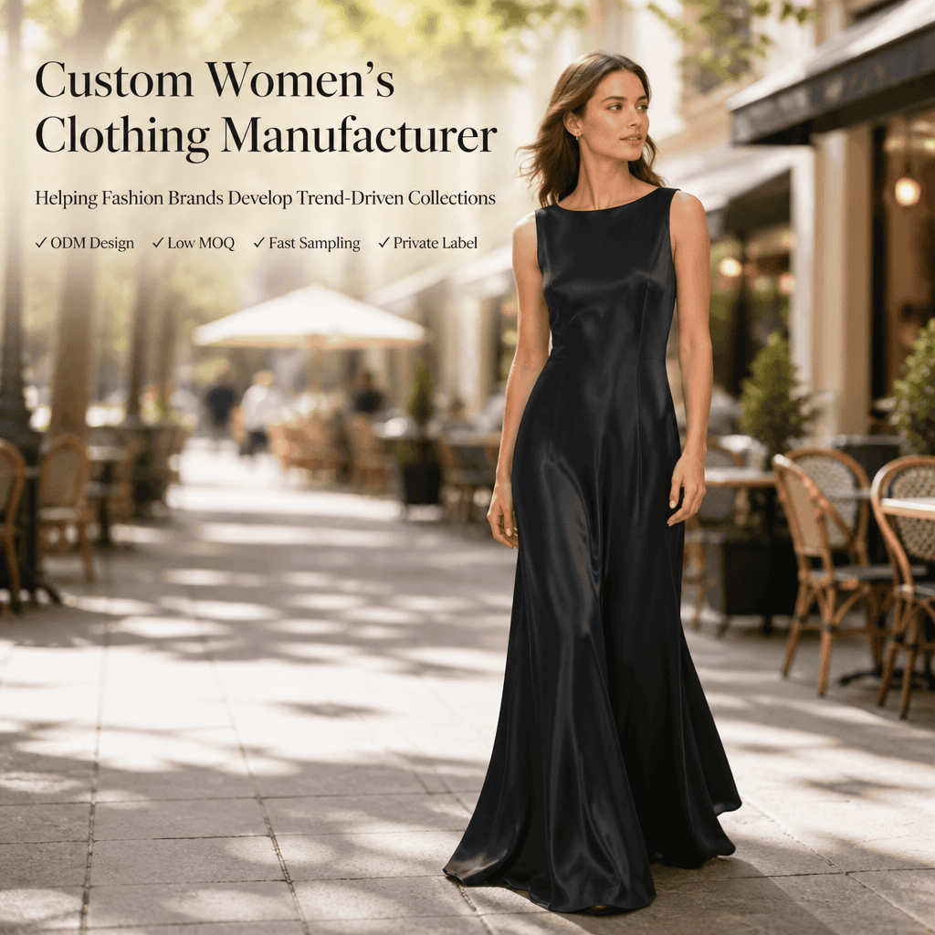 Black Satin Maxi Dress Manufacturer