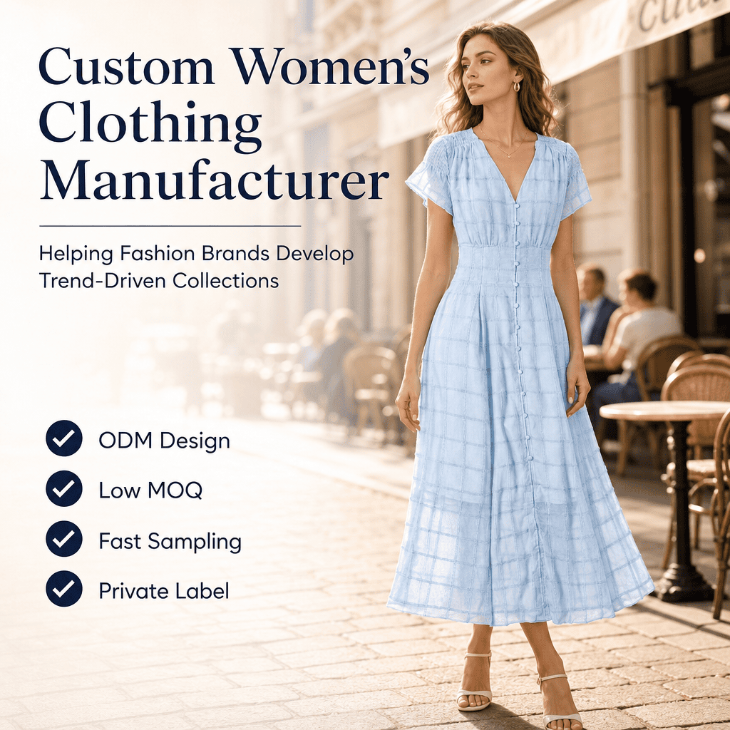 Blue Cotton Maxi Dress Manufacturer