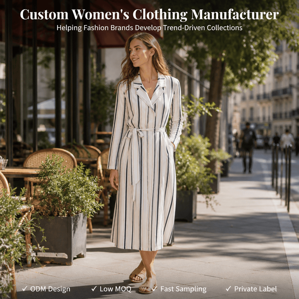 Striped Wrap Dress Manufacturer (1)