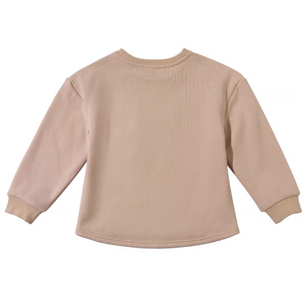 children's round neck solid color curved hem hoodie