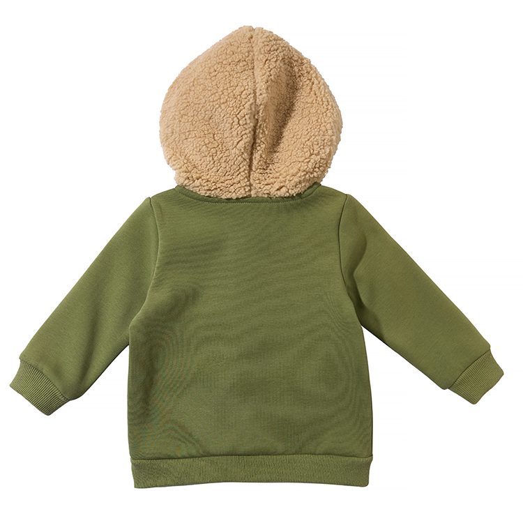 Solid Color Cartoon Hooded Cardigan Jacket