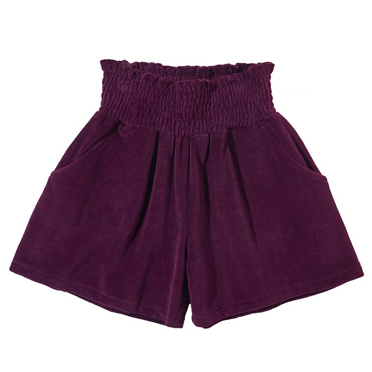 Solid Color Corduroy Umbrella Skirt Shorts