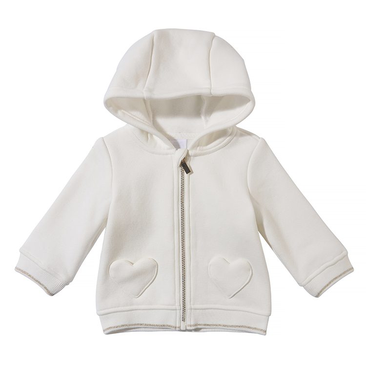 Solid Color Hooded Cardigan Baby Jacket