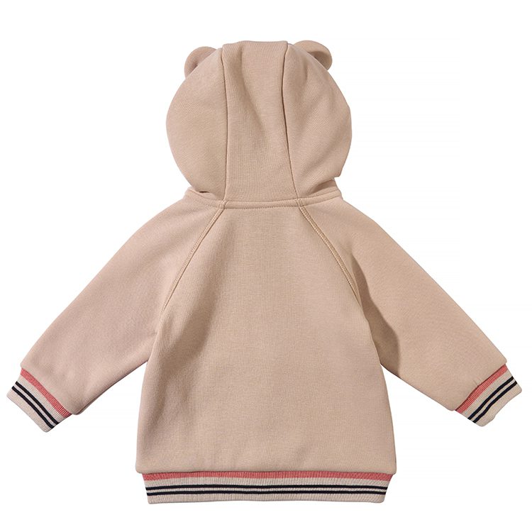 Solid Color Hooded Cardigan Baby Jacket