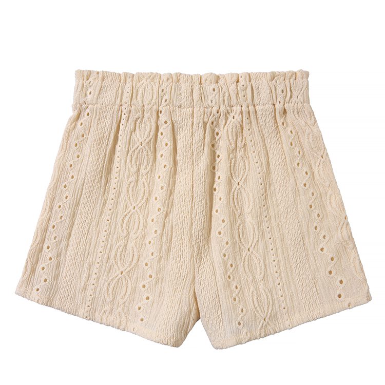 Solid Color Jacquard Knitted Kids Shorts