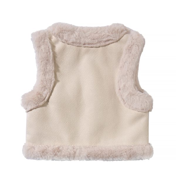 Solid Color Suede Vest Jacket