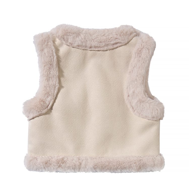 Solid Color Suede Vest Jacket