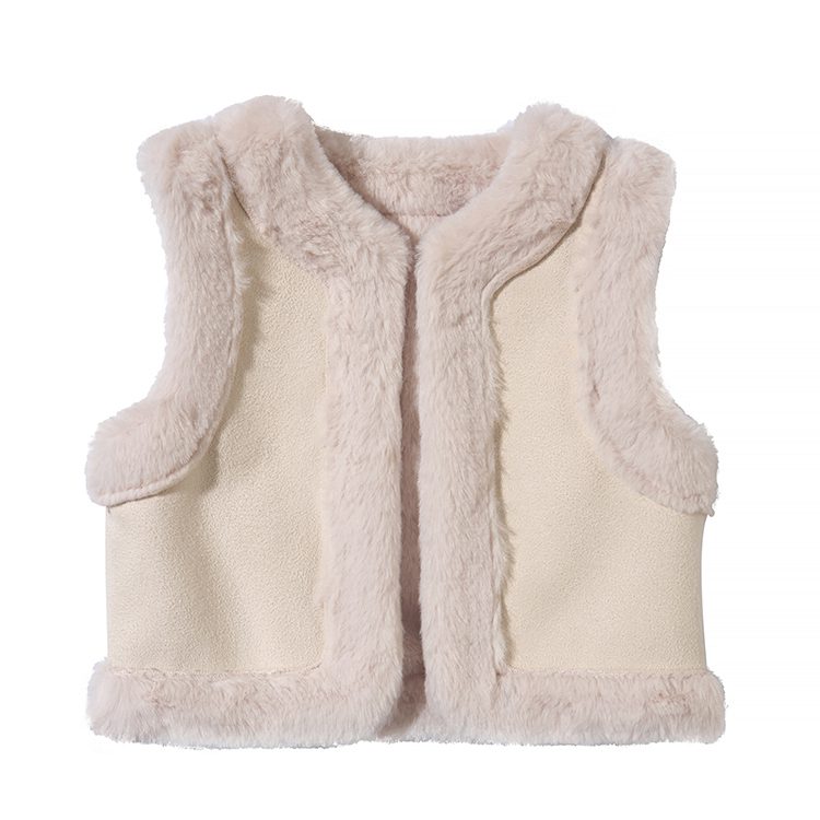 Solid Color Suede Vest Jacket