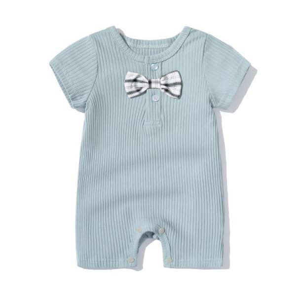 Baby Bow Short Sleeved Crawling Suit