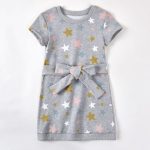 Printed Short Sleeved Girl's Dress