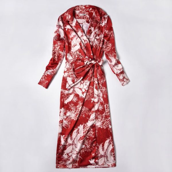 Ladies' Camisole Suit Collar Tie Waist Cinching Dress