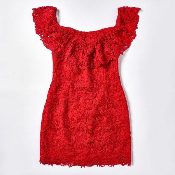 Ladies' Lace Slim Fit Hip Hugging One Shoulder Dress