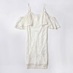 Ladies' Lace Transparent Suspender off Shoulder Slim Fit Dress