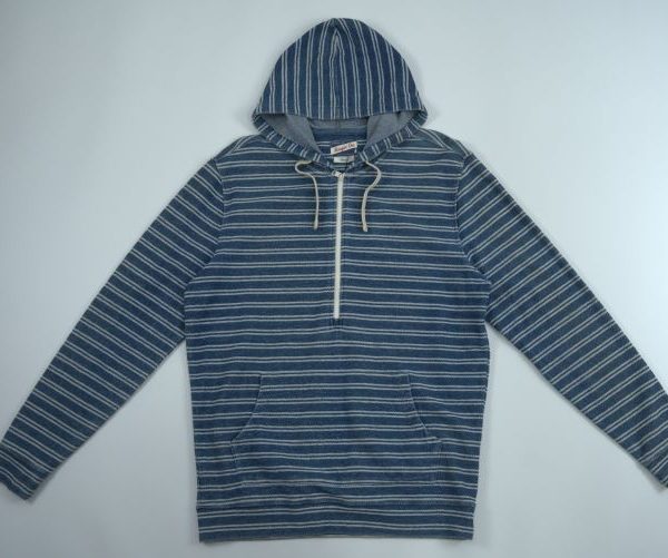 Striped Hooded Long Sleeved Sweatshirt