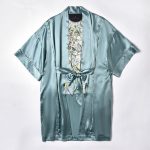 Women's Loose Short Sleeved Lace up Bathrobe