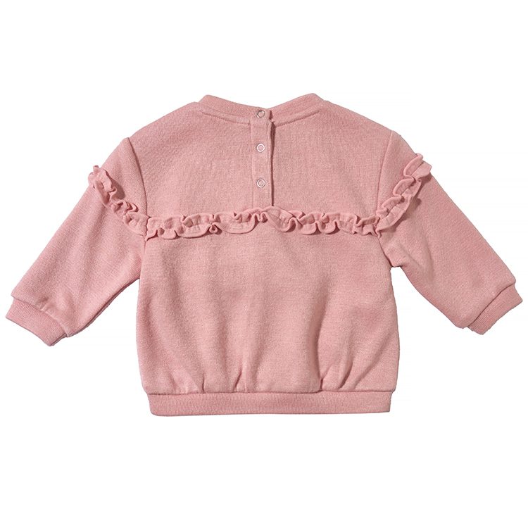 Children's Round Neck Solid Color Bow Lace Hoodie