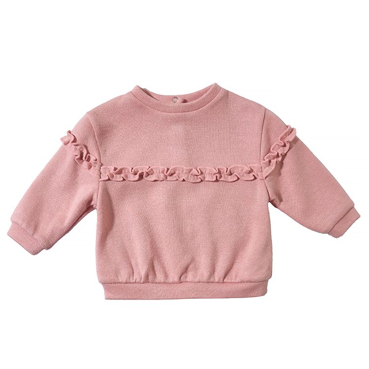 Baby Round Neck Solid Color Bow Lace Hoodie