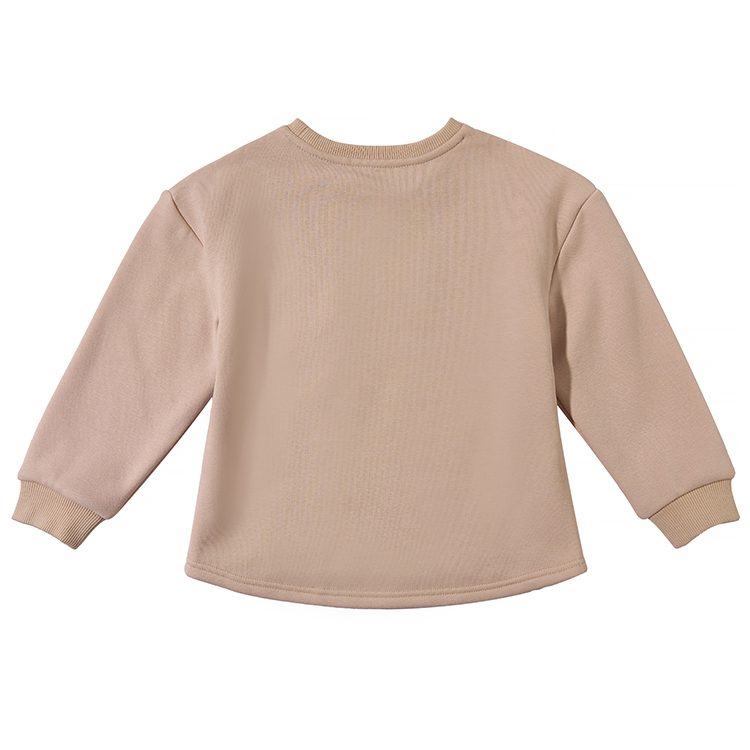 children's round neck solid color curved hem hoodie