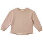 baby round neck solid color curved hem hoodie