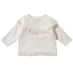Baby Round Neck Solid Color Fungus Border Lace Hoodie