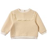 Baby Round Neck Waffle Fungus Lace Hoodie